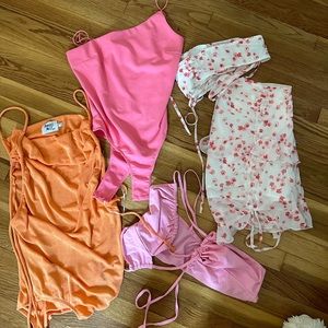 Princess Polly assorted bodysuits, top, and skirt/top set size 12/10